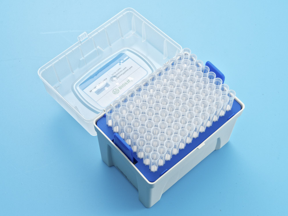 Наконечники для дозаторов с фильтром объём 100-1000 мкл, удлиненные, 96 штук в штативе