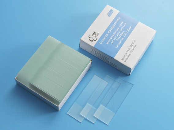 Стекло предметное 75*25*1,0 мм, шлифованные края, поле для записи одностороннее