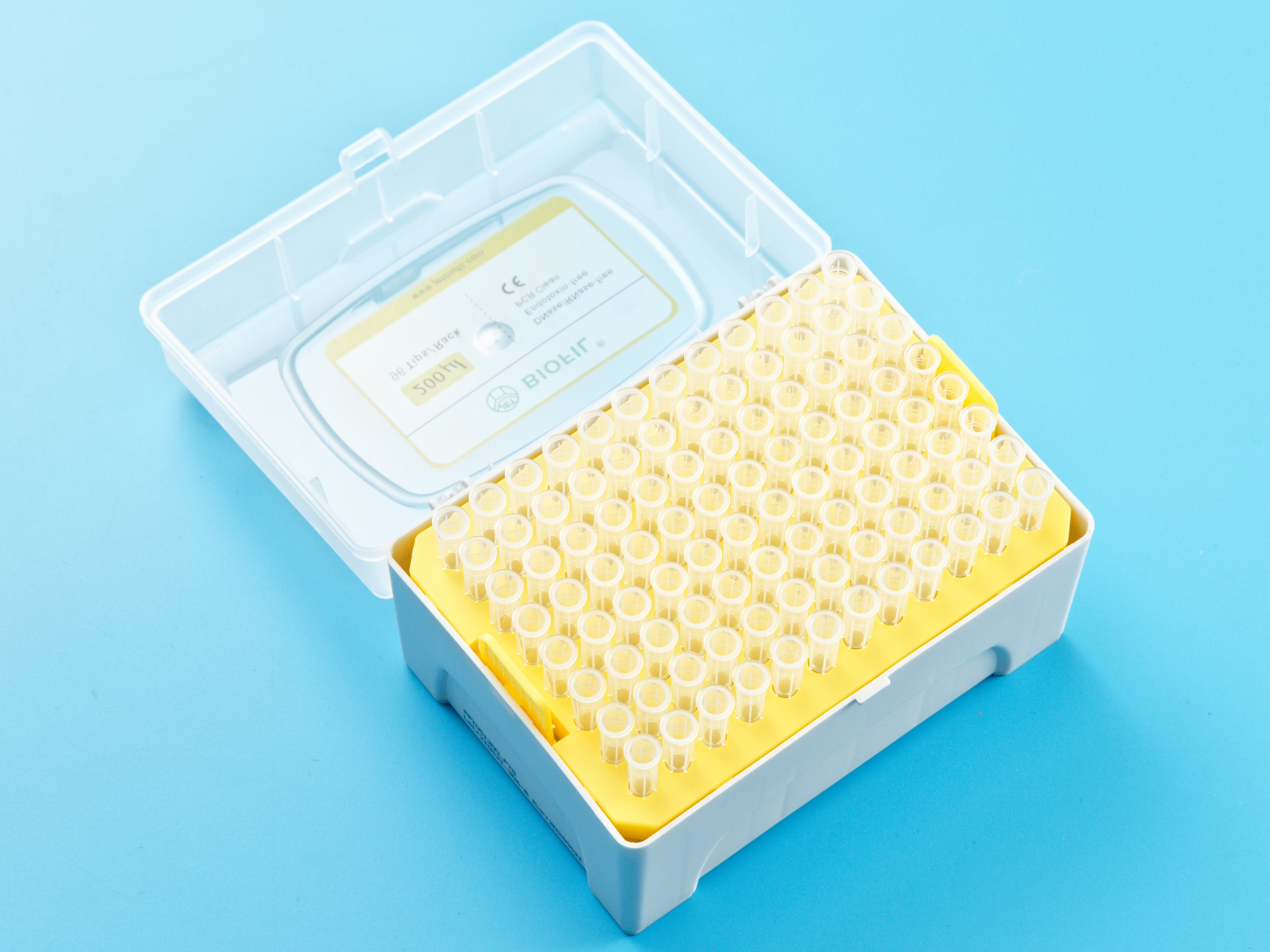 Наконечники для дозаторов без фильтра, объём 10-300 мкл., 96 штук в штативе